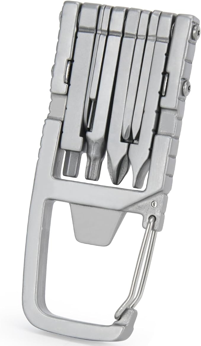 Generic 12 in 1 Keychain Multitool Screwdriver Bit Folding Multi Tool Bottle Opener Portable Pocket Tool for Outdoors Camping