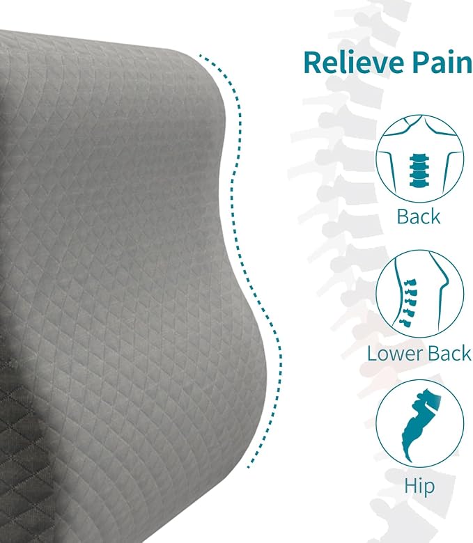 Lumbar Support Pillow for Recliner - Backrest for relieving lower back pain | Couch Cushion with Gel Memory Foam & High-density Foam, for Sofa, Accent Chair & Armchair, adjustable straps & washable cover