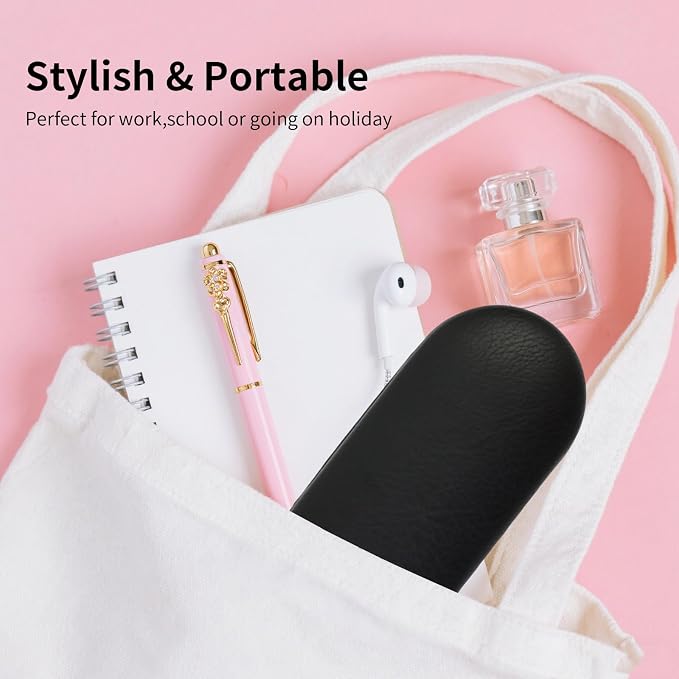 2 in 1 Contact Lens Case and Eyeglasses Case for Women Men Kids, Double Sided Hard Shell Portable Glasses Travel Holder with Built-in Mirror, Contact Lens Box Storage Kit, Black