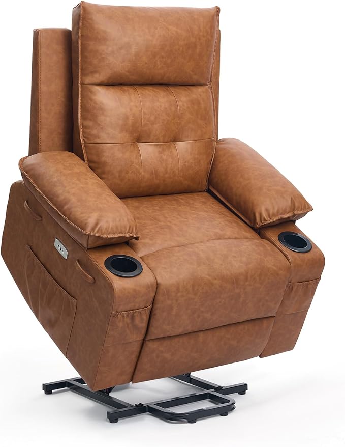 Power Lift Chair for Elderly,Electric Recliner Chair with Vibrating Massage & Heating,Living Room Chair with Thickened armrest,USB Ports,2 Cup Holders