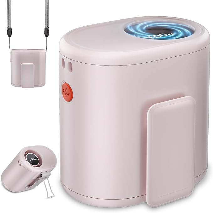 AI Portable Waist Fan, 6-Speed 15,000RPM Strong Turbo Airflow, 30H Cooling Battery Powered Personal Fan Rechargeable, Wearable Hands-Free Shirt/Belt/Body Fan for Travel, Work, Outdoor Off-White