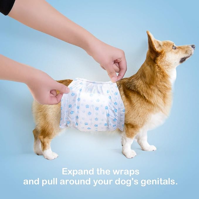 Pet Soft Disposable Male Dog Wraps - Dog Diapers for Male Dogs, Puppy Diapers 72pcs Small