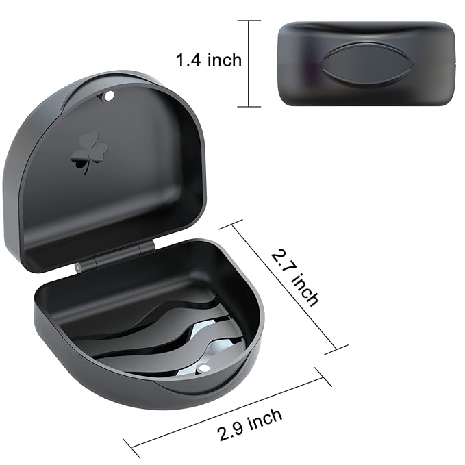 ARGOMAX Aligner and Retainer Case, Professional Orthodontic Storage Box for Braces, Night Guards & Mouth Guards, Slim & Portable Travel Essential-Black