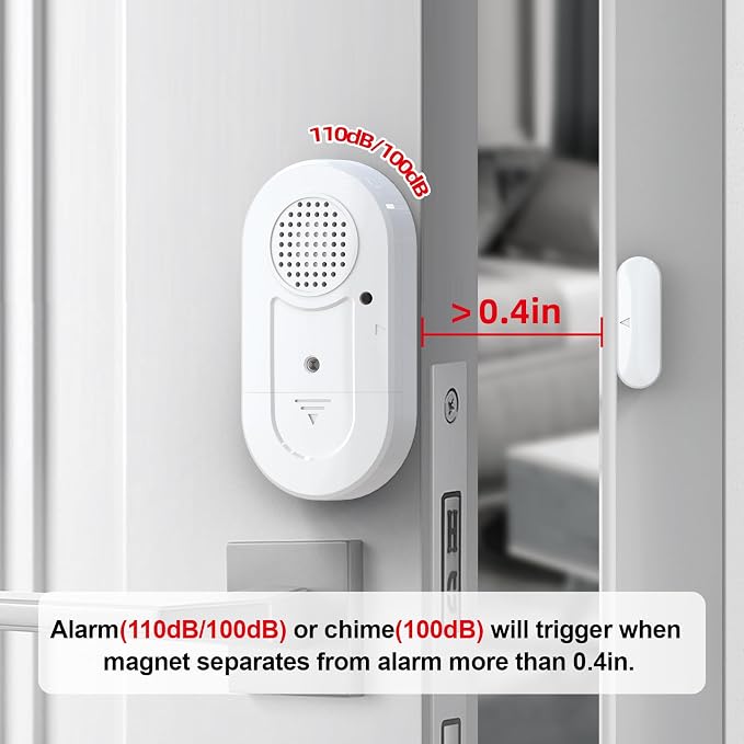 Sanjie Door Window Alarms - 5 Pack,125dB,Volume Control,Window Door Open Alarm Sensors for Kids Safety/Dementia/Pool,Wireless Sensors Keep Your Home Security,Easy to Install,Long Battery Life
