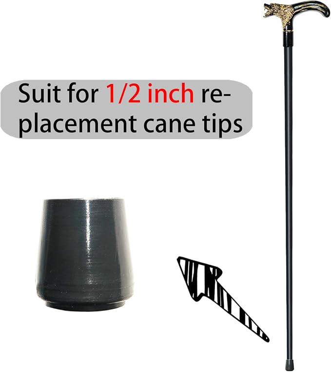 Walking Cane for Men & Women & Seniors - 36.5 Inch Heavy Duty 500+ lbs Capacity, Wolf Ergonomic Handle, Decorative & Ornate Design, Gothic & Goth Elegant Artistry, Metal Cane