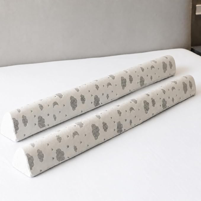 ComfyBumpy 2-Pack Bed Bumper for Toddlers 52" x 5" – Foam Rail Guard with Non-Slip Stability | Safer & More Secure Convex Design | Fits Twin, Full, Queen & King Mattresses