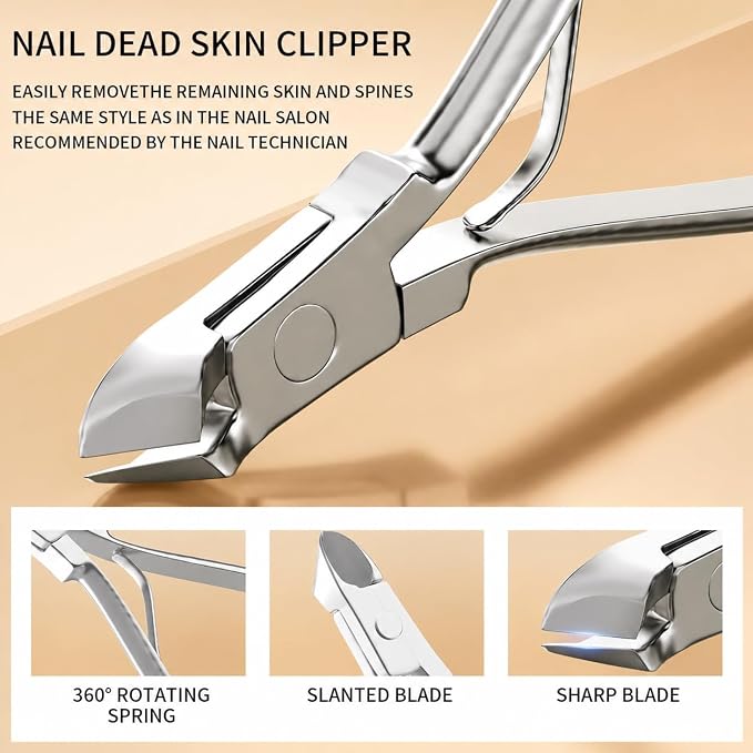 Manicure Set, Stainless Steel Nail Clipper Set with Luxurious Travel Case | 12-Piece Set with Thicker Steel, Precision-ground Cutting Edges, and Smooth-finished Tools for Clean, Precise Trimming.
