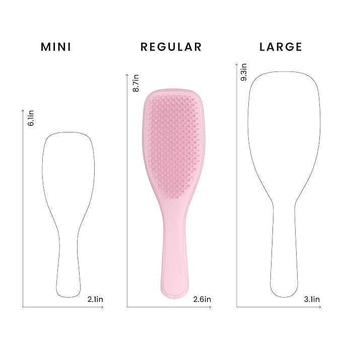 Tangle Teezer Ultimate Detangler Brush, Straight to Wavy, Millennial Pink | Patented two-tier, regular-flex teeth reduce breakage & split ends on wet or dry hair; Shower-friendly hairbrush for all ages