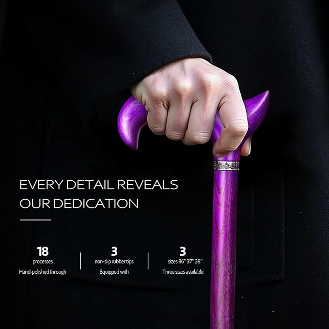 Walking Cane, Available in Multiple Inches Wooden Cane Support up to 500 Lbs, Suitable for Fancy Wooden Walking Cane for Men and Women with Extreme Demands
