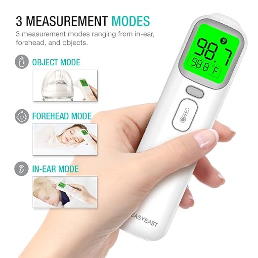 EasyEast Touchless Infrared Forehead Thermometer, Smart Digital Screen, Fast Reading Detection, No Battery Included