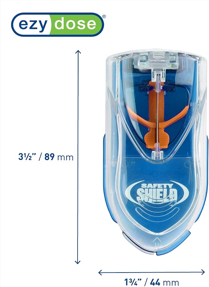 Ezy Dose Pill Cutter with Safety Shield, Safely Cut Pills and Vitamins, Pill Splitter, Pill Splitter, Retractable Blade Guard, Blue (Pack of 2)