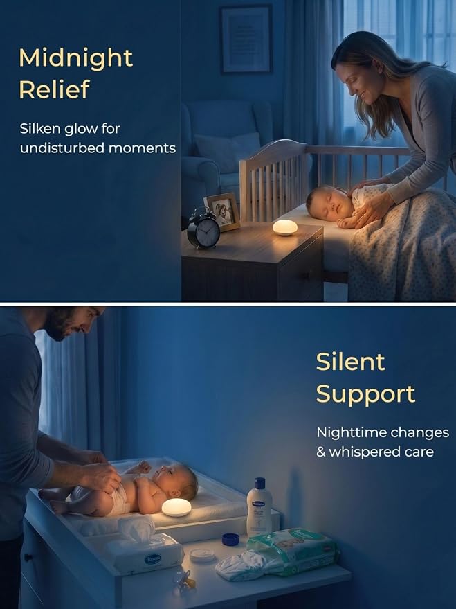 EASZZZ Flip Baby Night Light, Nursery Egg Light | Portable | Newborn Safe, Soft Glow, Dimmable Silicone Touch Lamp for Diaper Changing/Feeding/Travel | Baby Shower Registry Gift