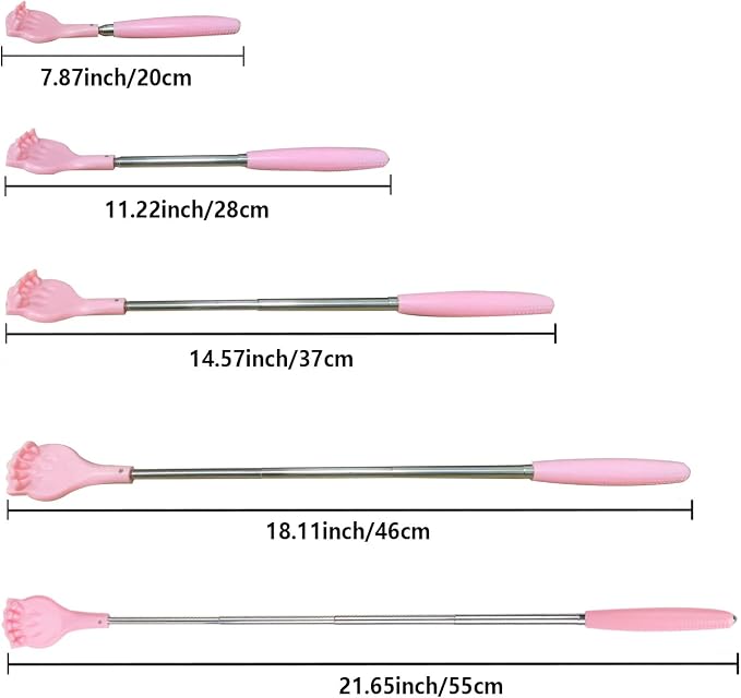 WUBAYI 2Pcs Back Scratchers, Portable Expandable Back Scratchers, Non-Slip Handheld Massager, with Telescopic Handle for Tickling Massage of Head, Back, Legs and Other Body Parts