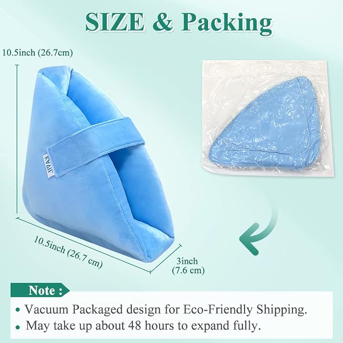 Heel Protectors for Pressure Sores Medical Boots for Foot Injuries Supports Cushion for Heel Pain Relief Prevention Bed Sore Ulcer Ankle Pillow (Flannel - 1Pair)