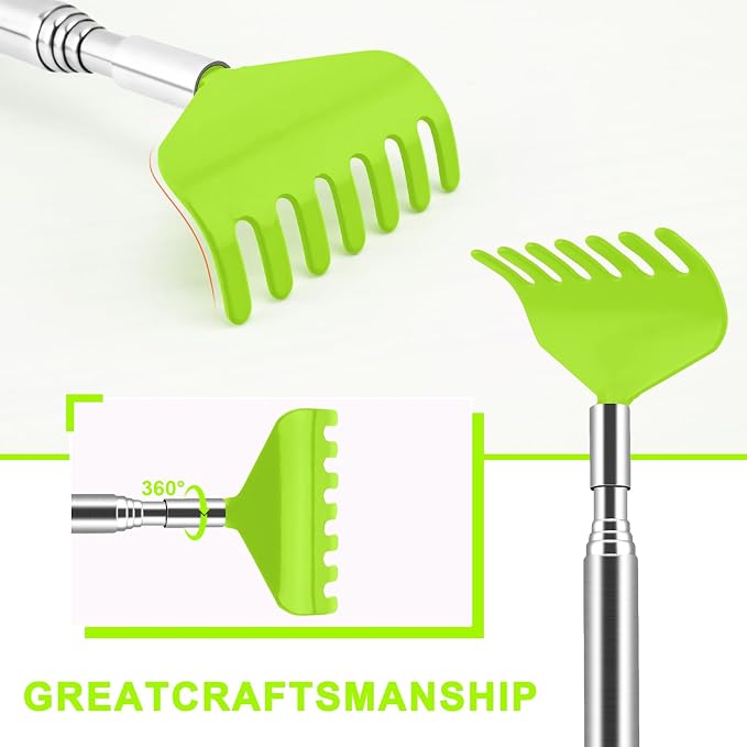 6 Pack Back Scratcher, Stocking Stuffers for Women Men Teen Girls | Prizes for Adults, Birthday Bulk Christmas Gift, Mothers Fathers Day Dad Gifts, Easter Basket Stuffers (Green)