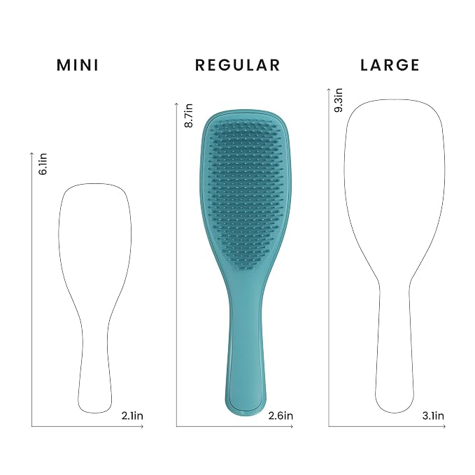 Tangle Teezer Ultimate Detangler Brush, Straight to Wavy, Teal | Patented two-tier, regular-flex teeth reduce breakage & split ends on wet or dry hair; Shower-friendly hairbrush for all ages