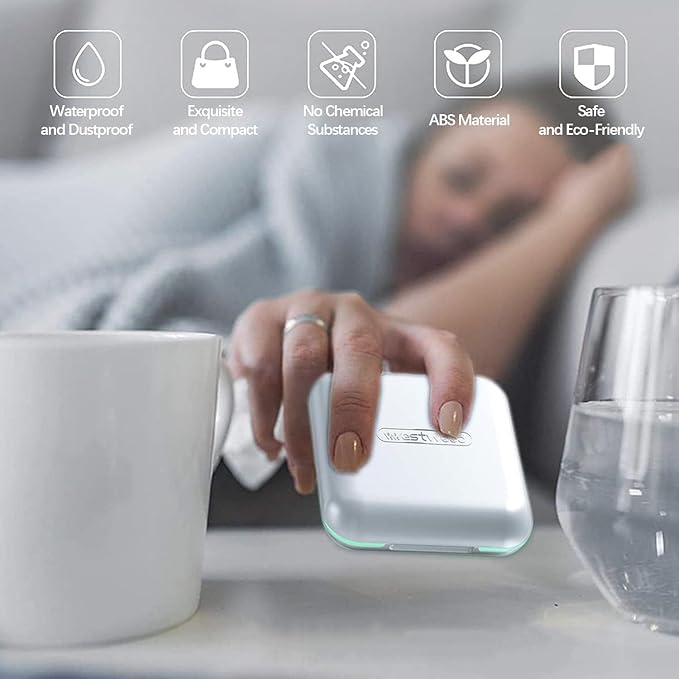 Small Pill Box,Pill Case,Pill Organizer,Travel Waterproof Portable Pocket Pill Box Medicine Organizer,Daily Pill Container for Purses Compact Travel Medicine Holder for Vitamins Medication Black