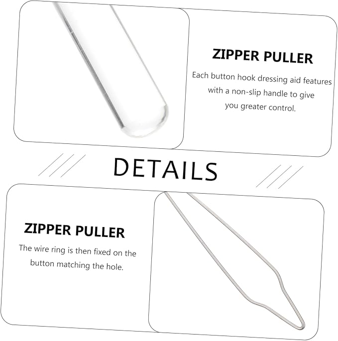 Button Hook Dressing Aid Tool for Seniors Non-Slip Zipper Puller and Button Assist Device for Independent Living and Easy Dressing with Comfort and Control