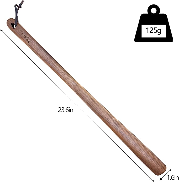 Myluxi Wooden Shoe horn Long Handle for Seniors Men,Women-23.6in Long Handled Shoehorn,Shoe Helper for Home/Travel
