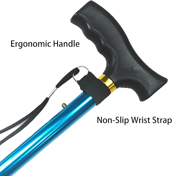 Folding Canes for Men and Women, Floral | 5-Level Adjustable Height, Lightweight Collapsible, Aluminum, Wrist Strap, T Handle, Walking Sticks for Seniors Adults