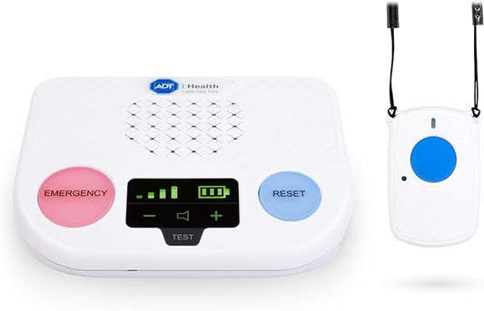 ADT Medical Alert Plus - in-Home Medical Alert System for Seniors - Cellular 4G Coverage, 600ft Pendant Range, Home Temperature Monitoring, 24/7 U.S. Based Monitoring (Fall Detection Pendant)