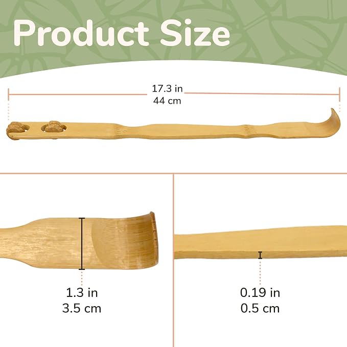 BambooMN 4X 17 Bamboo Knobby Roller Back Scratcher & Travel Size