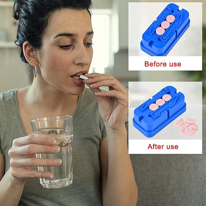 Pill Cutter Splitter for Small and Tiny Pills, Abnaok 1/2 Pill Splitter for Small Pills,Vitamins, Tablets in Half or Quarters, Accurate and Easy Cutting, Stainless Steel Blade