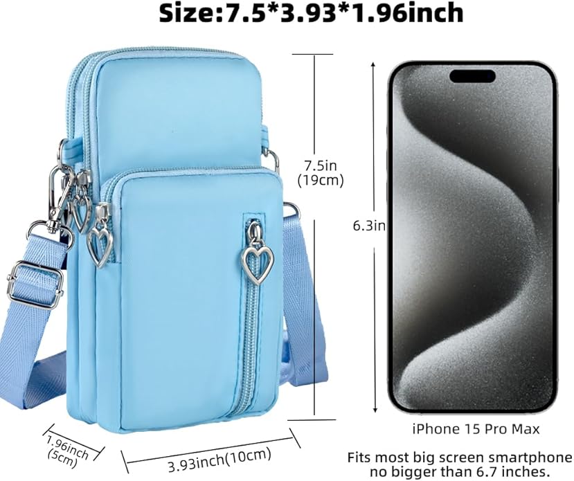 Small Crossbody Bag for Women - Mini Phone Purses with Crossbody Strap and Wallet - Nylon Arm Bag
