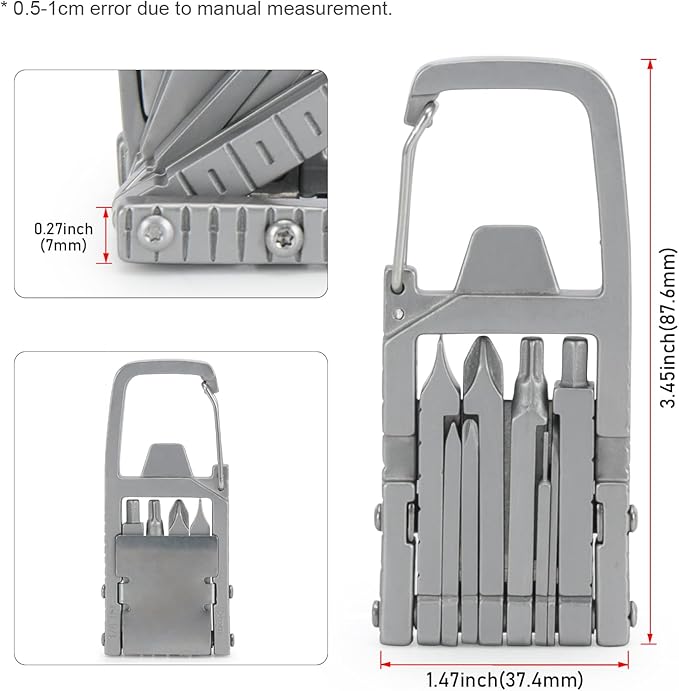 Generic 12 in 1 Keychain Multitool Screwdriver Bit Folding Multi Tool Bottle Opener Portable Pocket Tool for Outdoors Camping