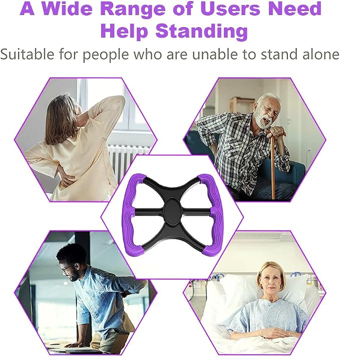 Lift Assists Standing Aid-Handicap Bar with No-Slip Grip Handles, Portable Contact Grip Lift Assist Foot Standing Mobility Aid, Help Elderly Seniors Handicapped Transfer Assistant(Purple)