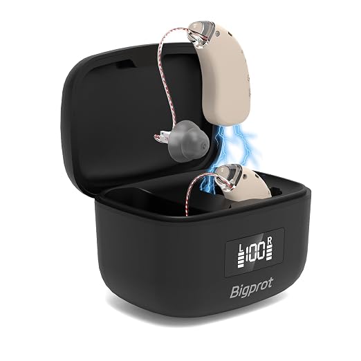 OTC Hearing Aids for Seniors, 2026 Rechargeable Digital Sound Amplifier with Noise Cancelling for Adults, Lightweight Beginner-Friendly Hearing Aids for People Hard of Hearing (Black)