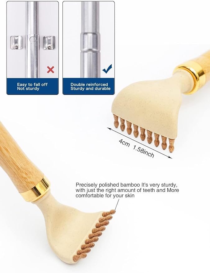 Back Scratcher, Classic Portable Extendable Bamboo Back Scratcher for Men Women with Beautiful Gift Packaging