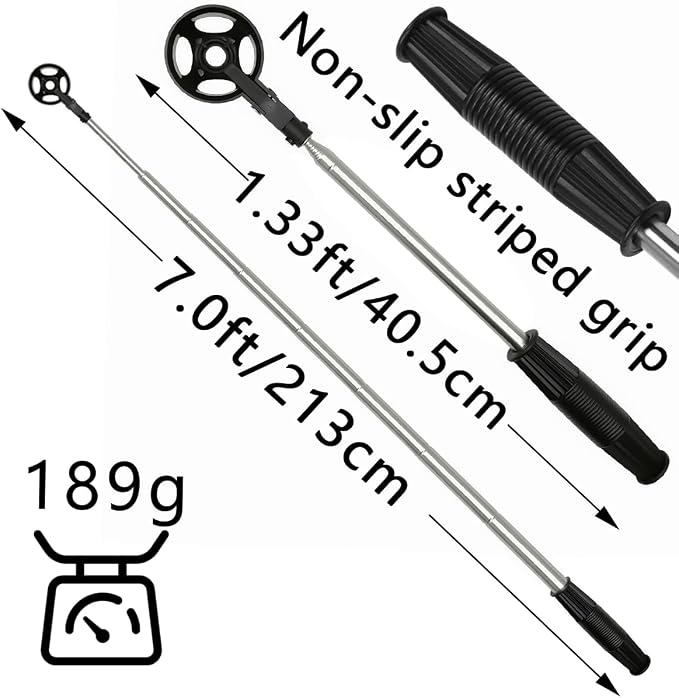HOW TRUE 7Ft/9Ft Telescopic Golf Ball Retriever, Extendable Stainless Steel Golf Ball Picker Upper Tool, Portable Grabber for Water, Golf Accessories Gifts for Men Women