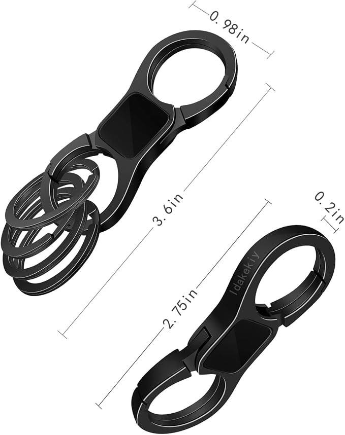 Idakekiy Key Chain Quick Release Spring with 4 Key Rings Heavy Duty Car Keychain Organizer for Men and Women
