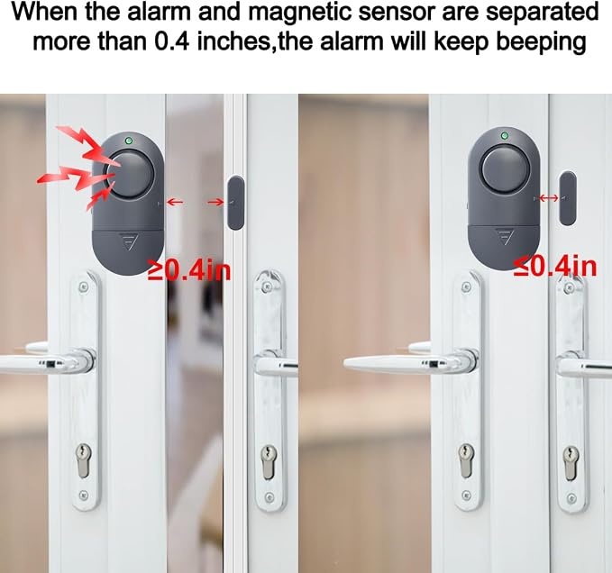 Window Alarm Sensors, 120DB Loud Door Chimes for Store, Window and Door Alarms for Kids Safety (10 Pack)