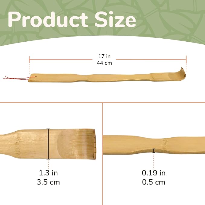 BambooMN 17" Bamboo Back Scratcher Shoe Horn 16.5" & Travel Size - 201 Total Units