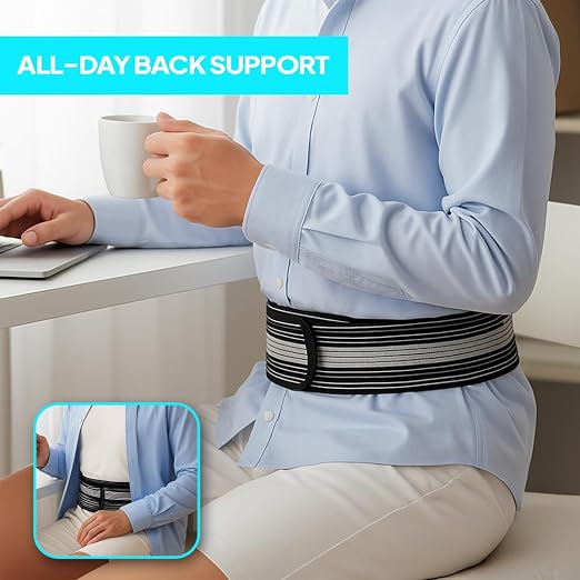 Back Brace for Lower Back Pain - Immediate Relief from Sciatica, Herniated Disc, Scoliosis - Breathable + Lumbar Support Pad - For Men & Women (Large)