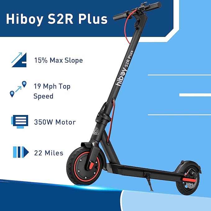 Hiboy Electric Scooter, 430W–750W Motor, 8.5"–10" Tires, 19–25 MPH Top Speed, 17–25 Miles Long Range, Commuter Electric Scooter for Adults with Dual Braking System