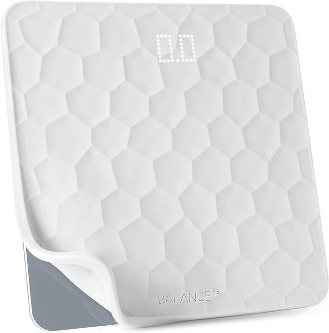 Greater Goods Designer Bathroom Scale: Non-Slip Silicone Cover, Hidden LED Display, Spot-On Precision, 400 lb Capacity