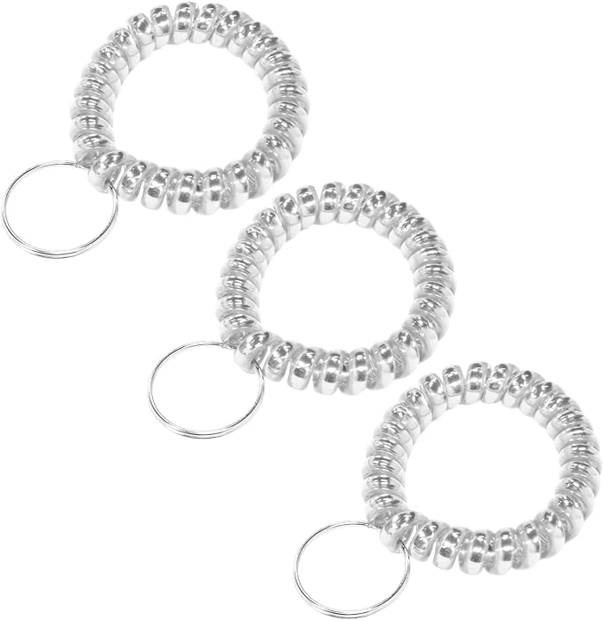 Spiral Coil Keychain, Anti-lost Key Chain Holder Lanyard Cord for Sauna Outdoor Sports and Gym Pool