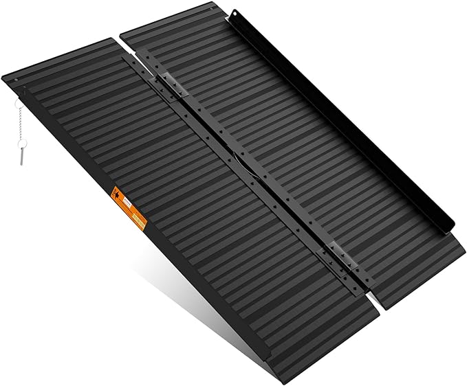 Black Aluminum Ramp 4FT, With Non-Slip Surface Wheelchair Ramp, Folding Portable Wheelchair Ramps for Home Steps,Scooter Ramp for Car, Stairs, Doorways, Curbs, 800 LBS Weight Capacity, 28.3" W x 48''L