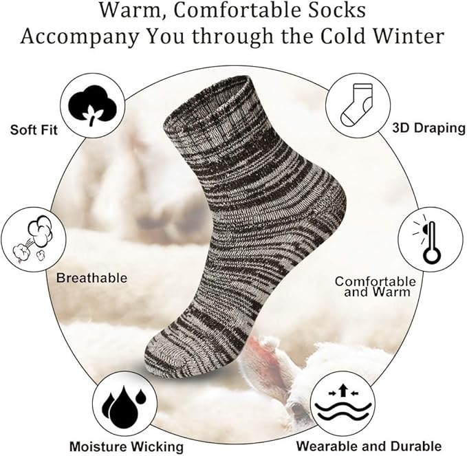 besky Warm Socks for Women Cozy Fuzzy Winter Socks