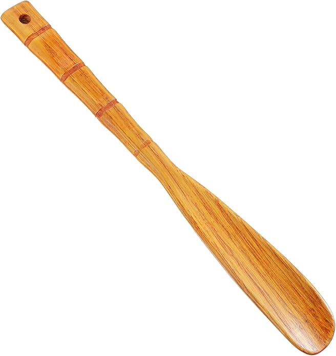 12.4inch Long Handle Wooden Shoe Horn | Wooden Shoe Spoon for Easy Wear, Shoes Helper for Seniors Pregnancy Men Women