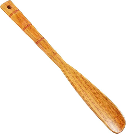 12.4inch Long Handle Wooden Shoe Horn | Wooden Shoe Spoon for Easy Wear, Shoes Helper for Seniors Pregnancy Men Women