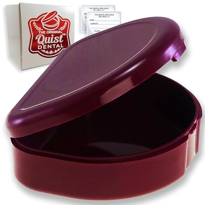 QUIST (TM) Solid Orthodontic Retainer Case (Merlot)