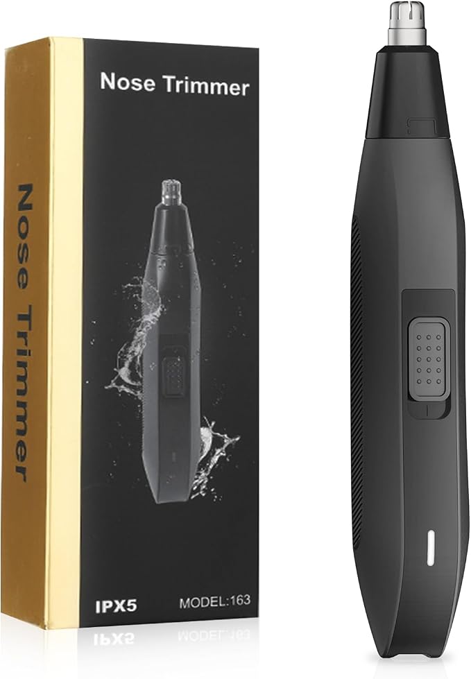 Soonsell Men Painless Nose & Ear Hair Trimmer, Wet Dry Groomer | 8000RPM high-speed motor, painless trimming,Washable cutter head,Wet & dry dual-use, lightweight portable for men