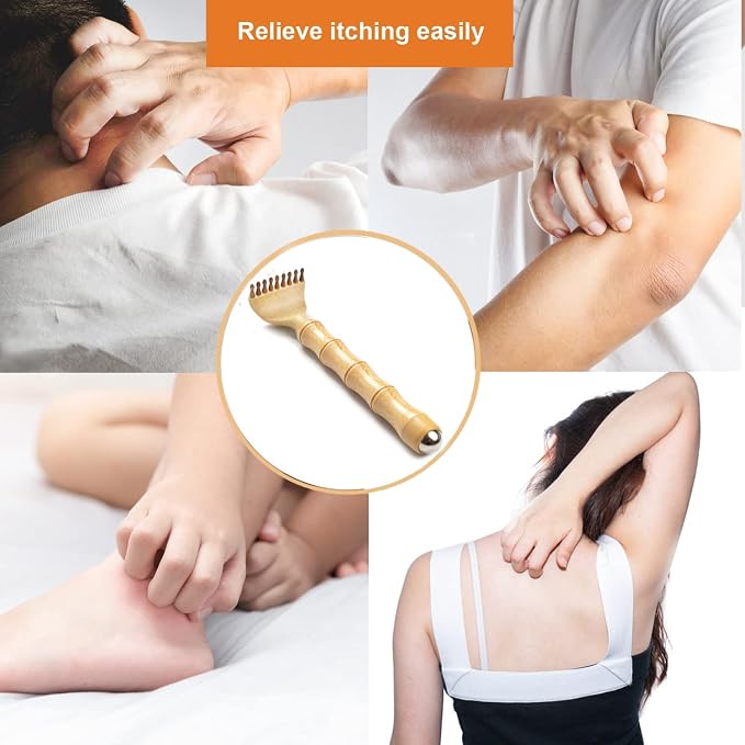 Back Scratcher Telescoping, Portable Extendable Bamboo Backscratcher for Men for Women with Beautiful Gift Packaging, Body Scratcher for Adults（Roll Ball）