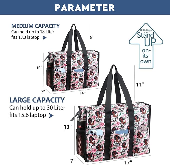 ABAMERICA Nurse Bags for Work Nursing Bag Multiple Pockets Waterproof Organizing Zip Top Clinical Bag for Nursing Students
