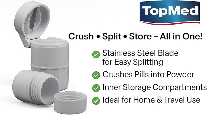 TOP Med Pill Grinder, Pill Box and Splitter 1 Count