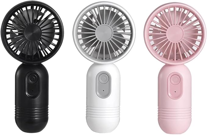 JODNO Mini Portable Fan 3 Pack, Cute Handheld Battery Operated Lightweight Small Personal Fans with 3 Speeds and USB Rechargeable Eyelash Fan for Women Men Office Outdoor Travel Camping